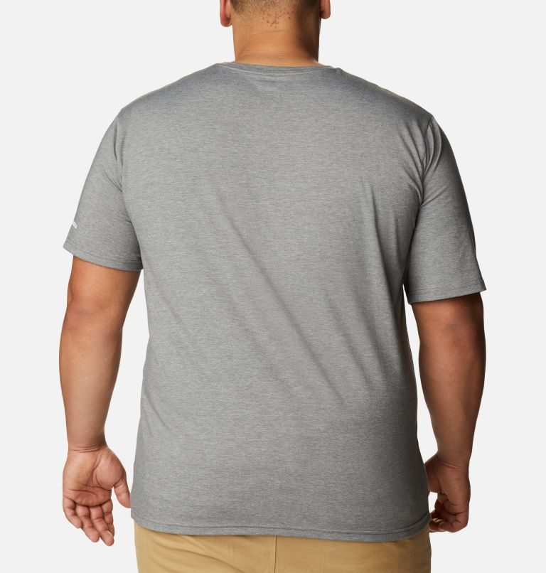 Men's Columbia Sun Trek Short Sleeve Graphic T Shirts Grey | Plus Size CA-I43LC